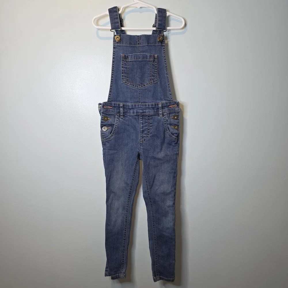 Mini Boden Johnnie B girls‎ denim overalls size 5-6